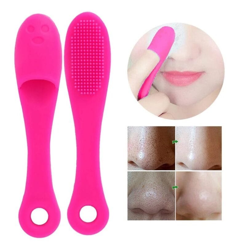 Silicone Facial Finger Nose Brush  Face Cleaner Blackhead Remover (PACK OF 2) (Random color)