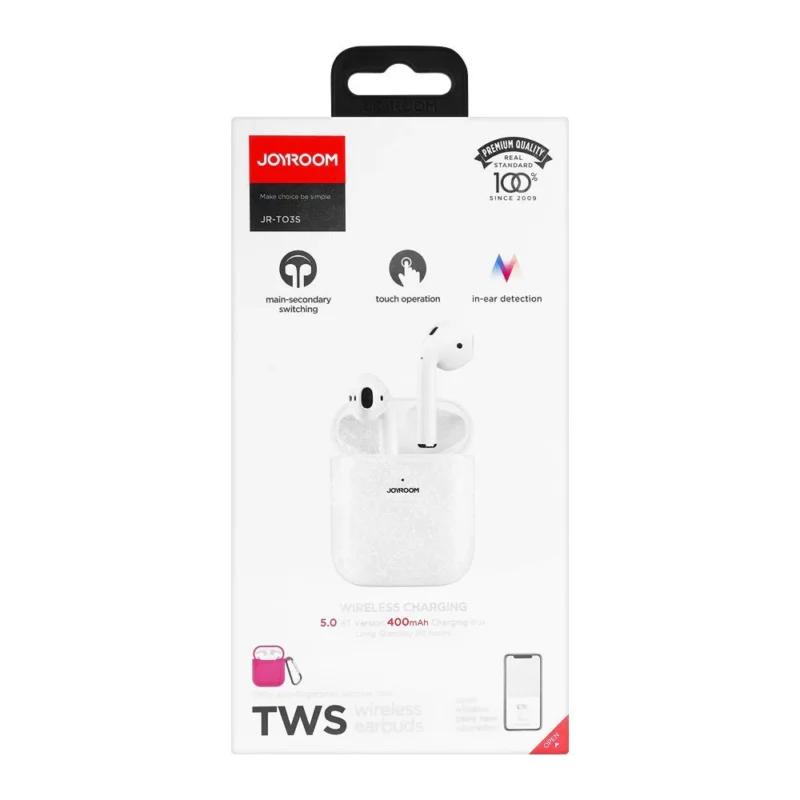 Joyroom AirPods 3 JR-T03S Plus â€“ Wireless Earbuds With HiFi Sound and Long Battery Life â€“ White color â€“ Wireless Earphones - Image 5