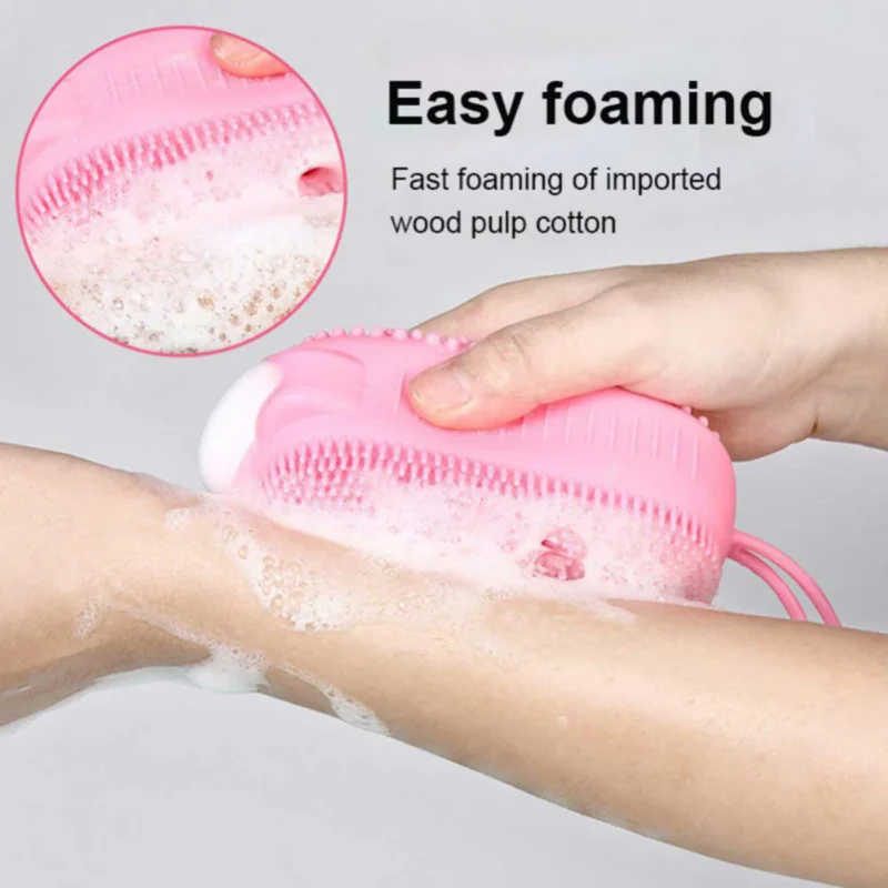 Super Soft Silicon Bubbles Bath Brush | Body Scrubber Bath Sponge Exfoliating Body Brush (Random color) - Image 6