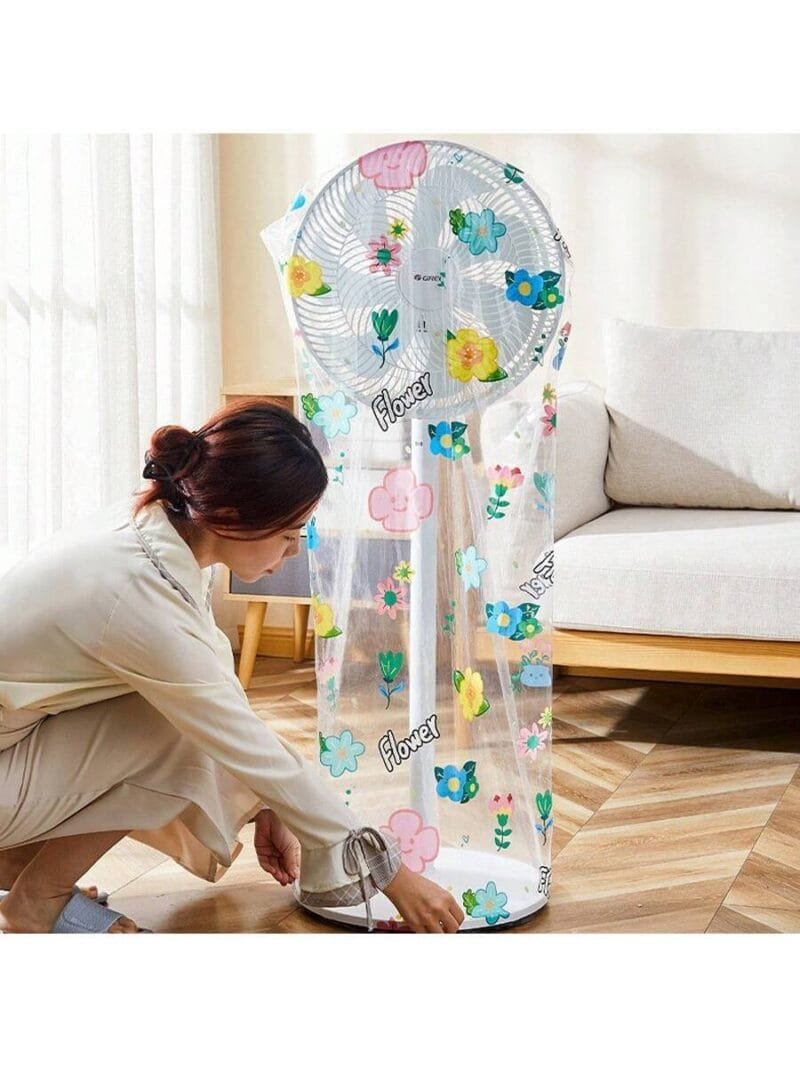 Electric Fan Dust Cover  | Fan Dust Guard flower Print (Random Design) - Image 4