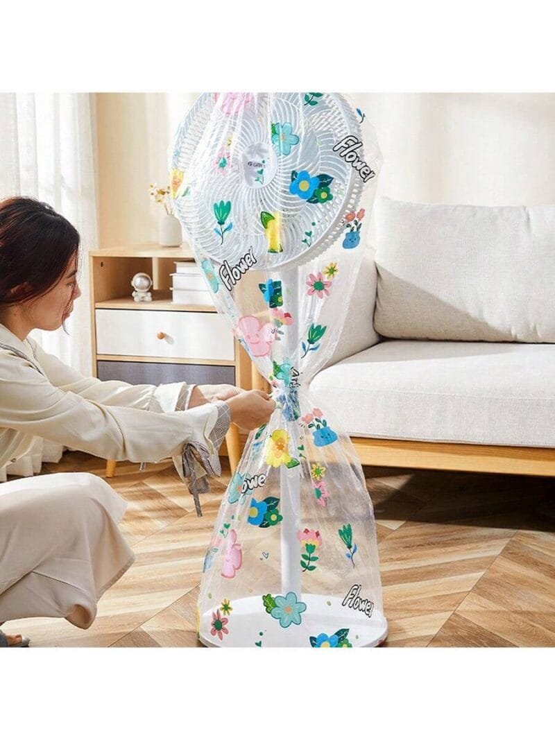 Electric Fan Dust Cover  | Fan Dust Guard flower Print (Random Design) - Image 5