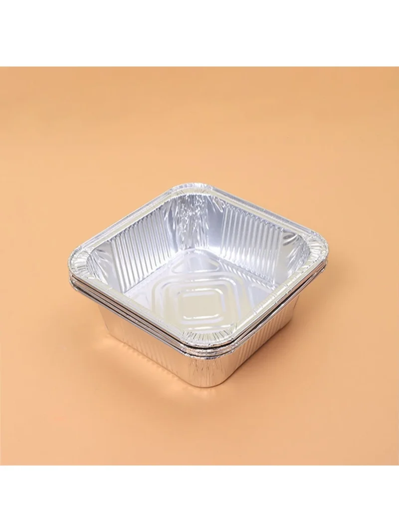 Square Aluminum Foil Food Container | Disposable Aluminium Food Plate Bowl - 10pcs - Image 5