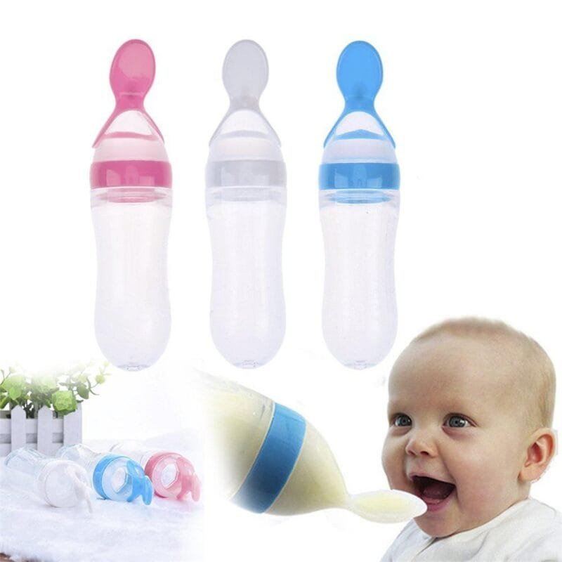 Plastic Bottle Feeding Baby Spoon Feeder (random Color) - Image 3