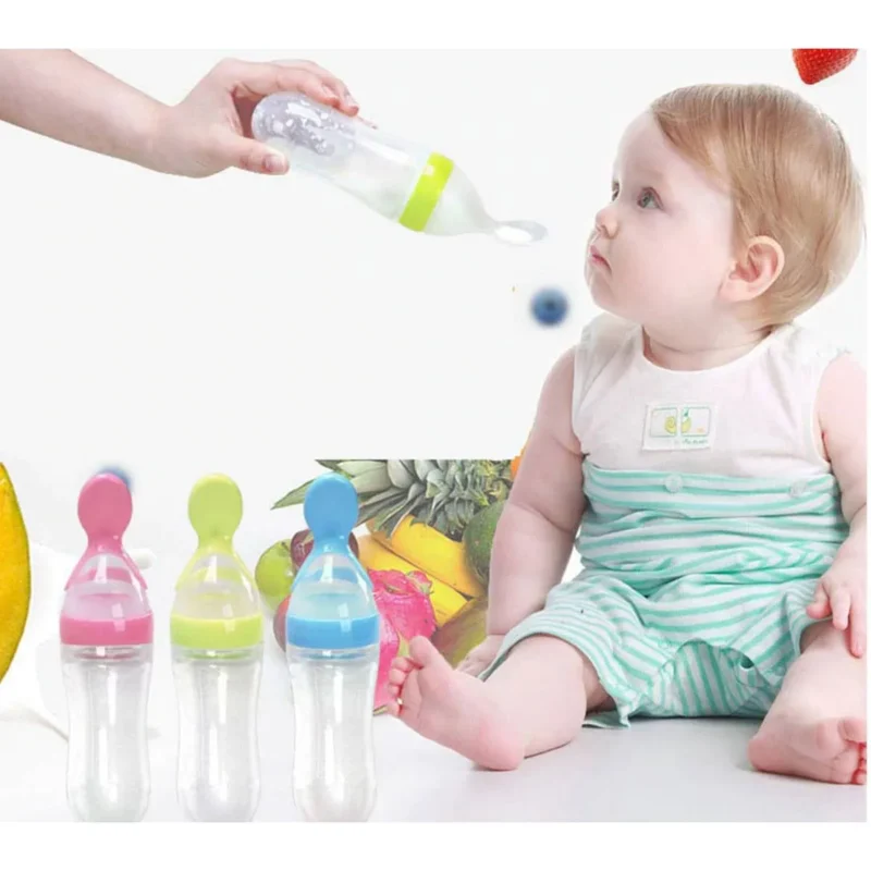 Plastic Bottle Feeding Baby Spoon Feeder (random Color) - Image 2