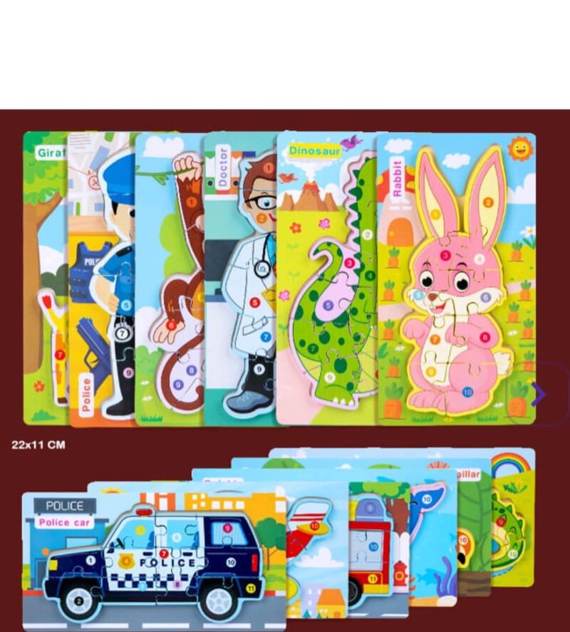 Wooden puzzles for kids (random design) - Image 2