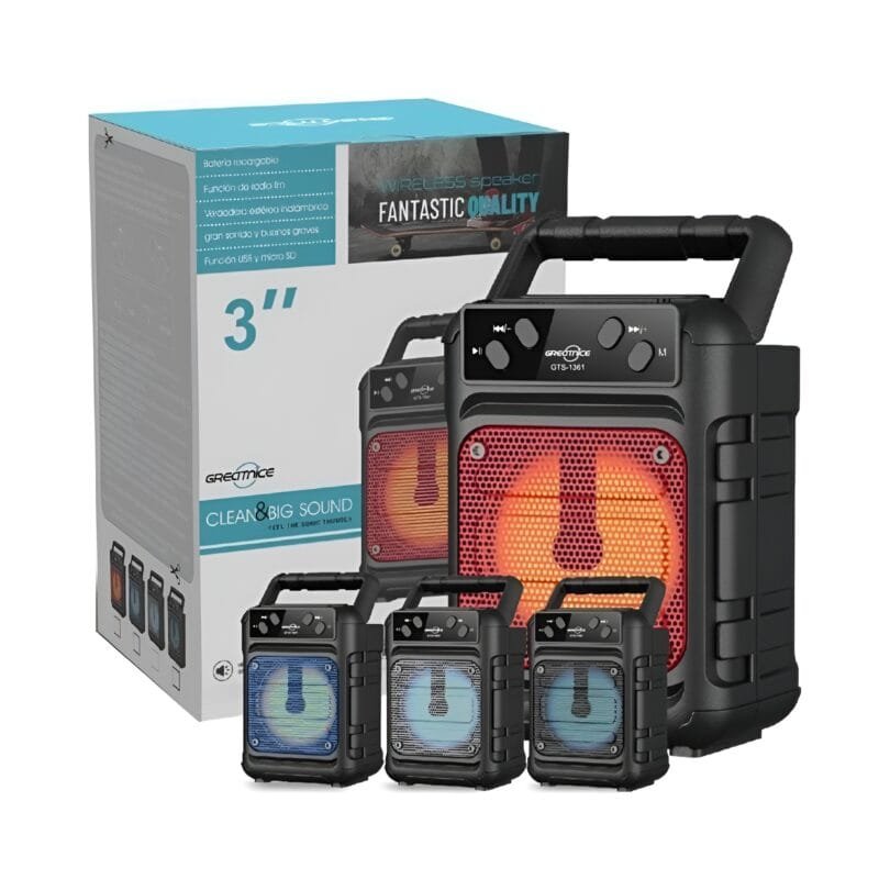 (NW0001) GTS Speaker GTS- portable wireless 3 inch speaker outdoor home party build in memory card , bluetooth and USB