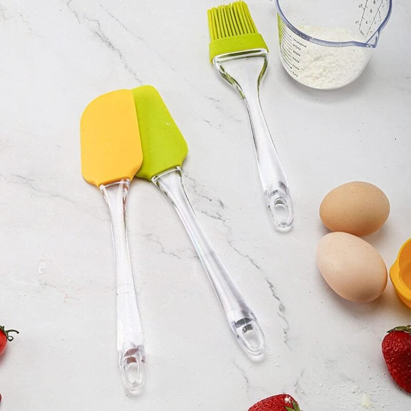 2 Pcs Spatula & Brush Cake Brush BBQ Oil Brush Silicone Scraper Set | Cooking Baking Mix Set Pastry Tools - Image 5