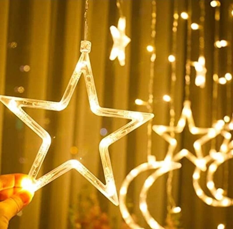 Ramadan Decoration Lights,Star & Moon Curtain Lights( 10ft Curtain Light ) - Image 8