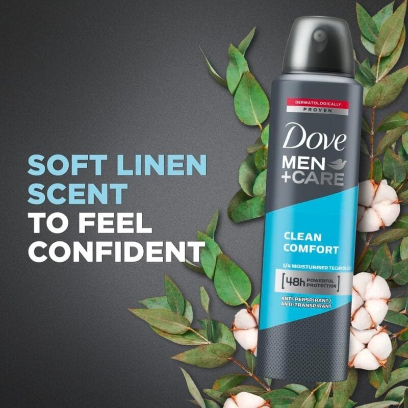 Dove Men+Care Clean Comfort with 48 hour powerful protection Body Spray 250ML - Image 5