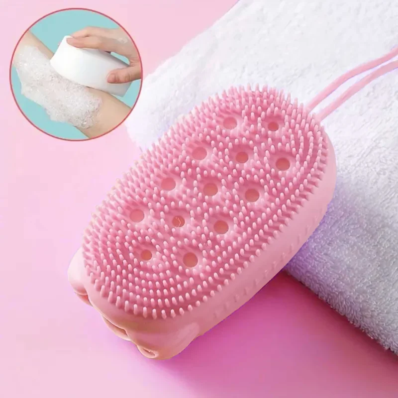 Super Soft Silicon Bubbles Bath Brush | Body Scrubber Bath Sponge Exfoliating Body Brush (Random color) - Image 9