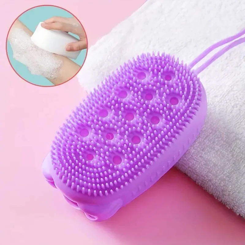 Super Soft Silicon Bubbles Bath Brush | Body Scrubber Bath Sponge Exfoliating Body Brush (Random color) - Image 8