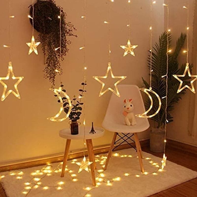 Ramadan Decoration Lights,Star & Moon Curtain Lights( 10ft Curtain Light ) - Image 9