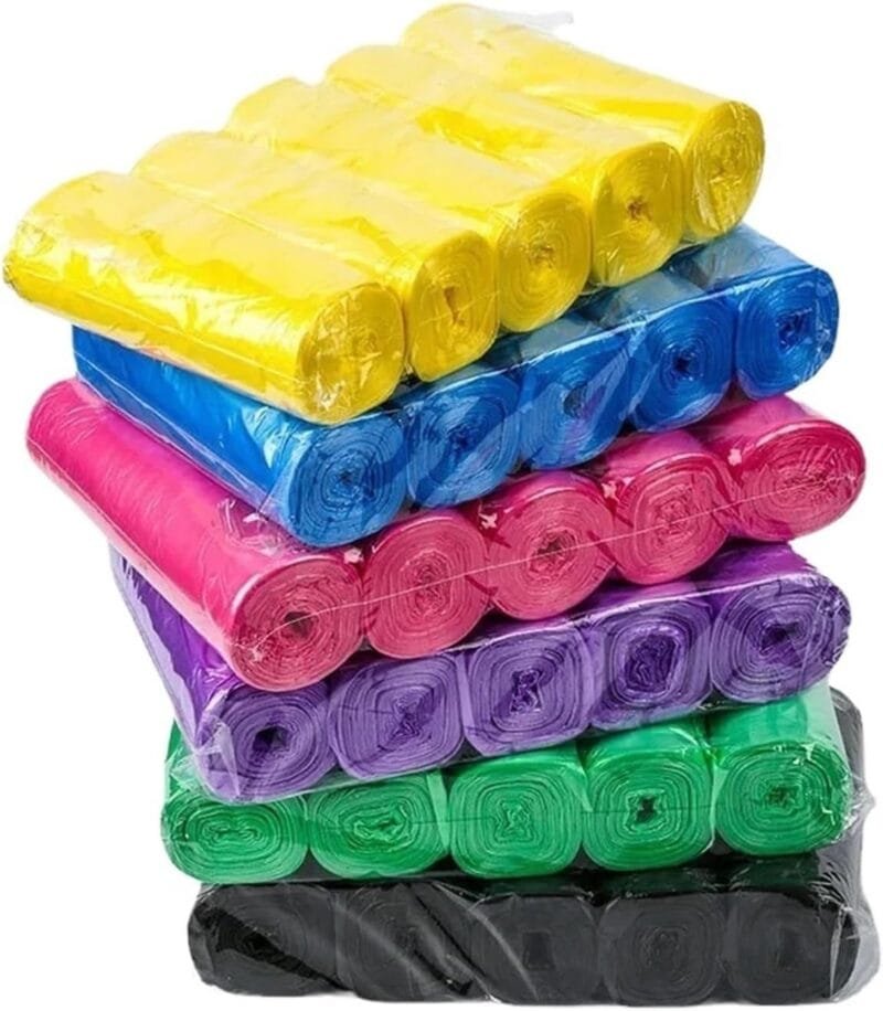 5-Roll Disposable Garbage Bags Waste Trash Can Bags Household Flat Mouth Bin Bag Thickened Cleaning Storage Plastic Bag (Random Color) - Image 4