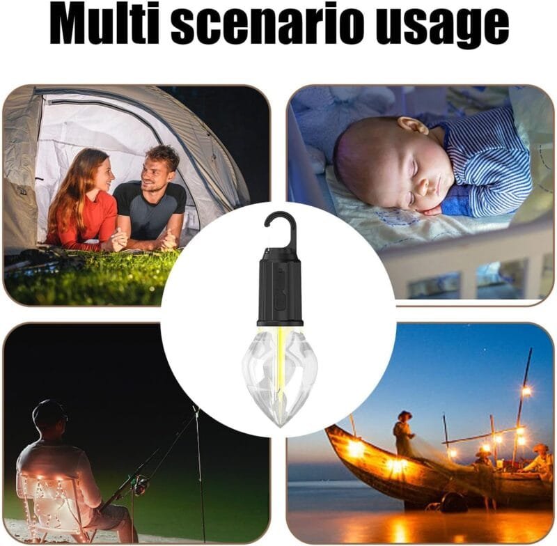 Multi-purpose Led Rechargeable  with 3 modes Outdoor Camping Work Light Bulb With Hook For Hanging - Image 5