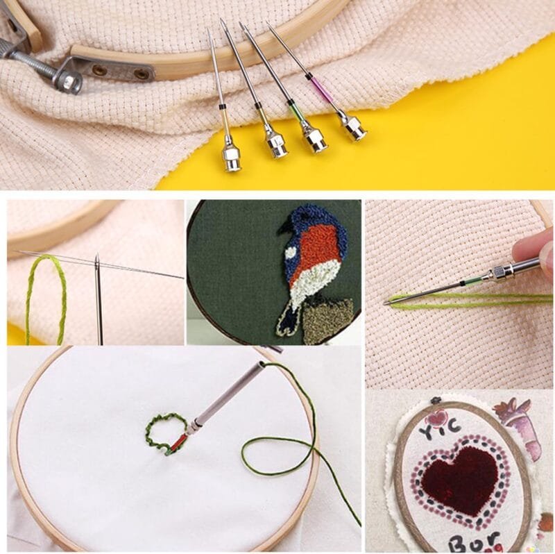 Embroidery Stitching Punch 5 Needles Tool Adjustable Sewing  Tool  Easy Stitch Embroidery Stitching Punch - Image 5