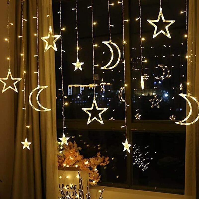 Ramadan Decoration Lights,Star & Moon Curtain Lights( 10ft Curtain Light ) - Image 5