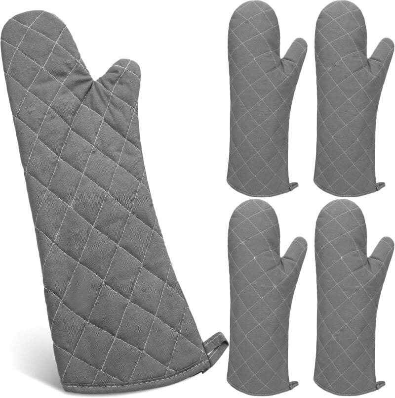 Kitchen Cotton Oven Glove Heat Resistant Gloves Flame Retardant Kitchen and BBQ Heavy Duty Burn Protection Quilted Mitt (Random Color) - Image 3