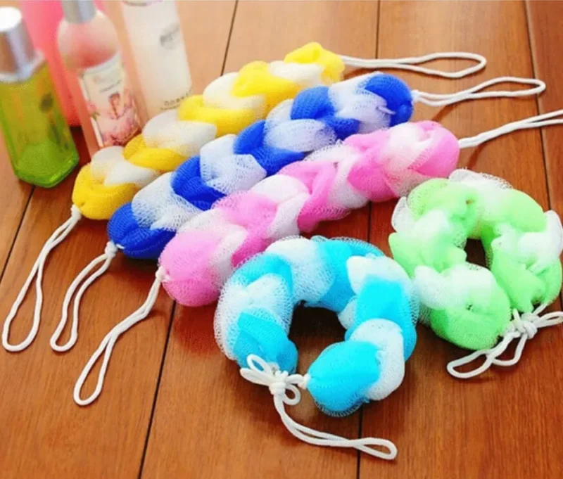 Long Bath Loofah Cleaning The Back Twist Bath Sponge  Rub Brush Pull Back Strip Long Back Scrubber Stretchable Shower (random color)