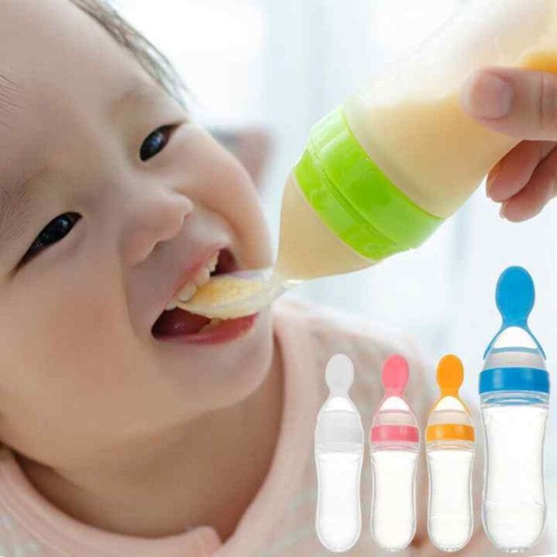 Plastic Bottle Feeding Baby Spoon Feeder (random Color)