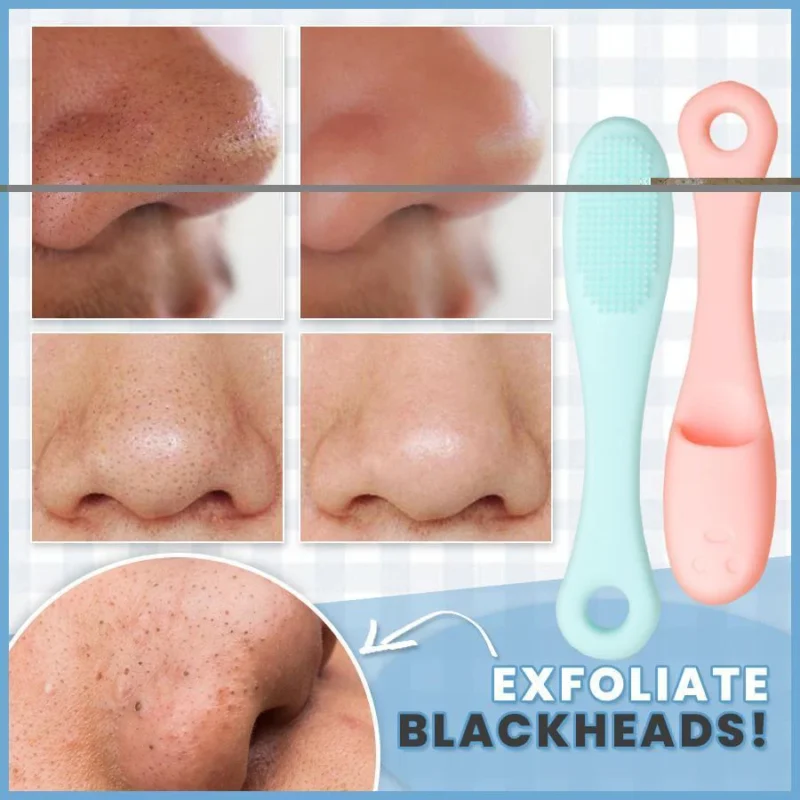 Silicone Facial Finger Nose Brush  Face Cleaner Blackhead Remover (PACK OF 2) (Random color) - Image 3
