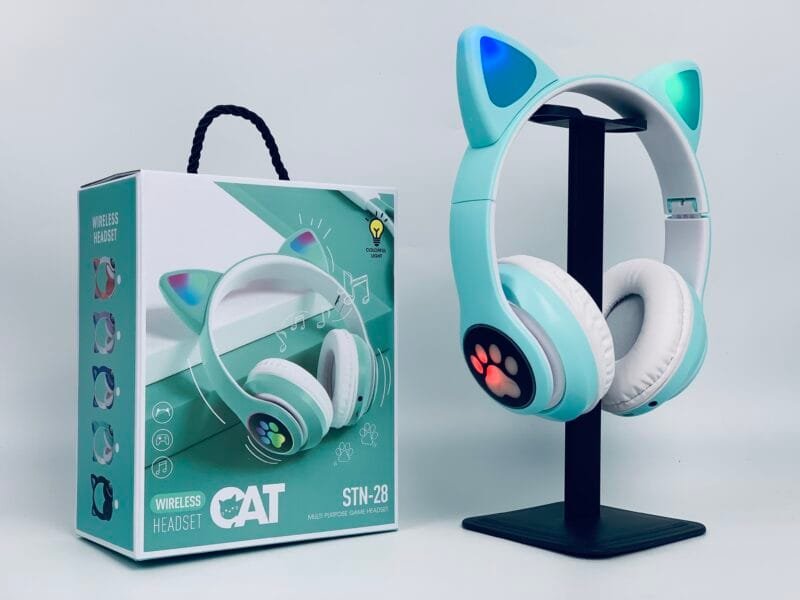 STN-28 Cute cat Wireless Bluetooth headphone led light random color - Image 3