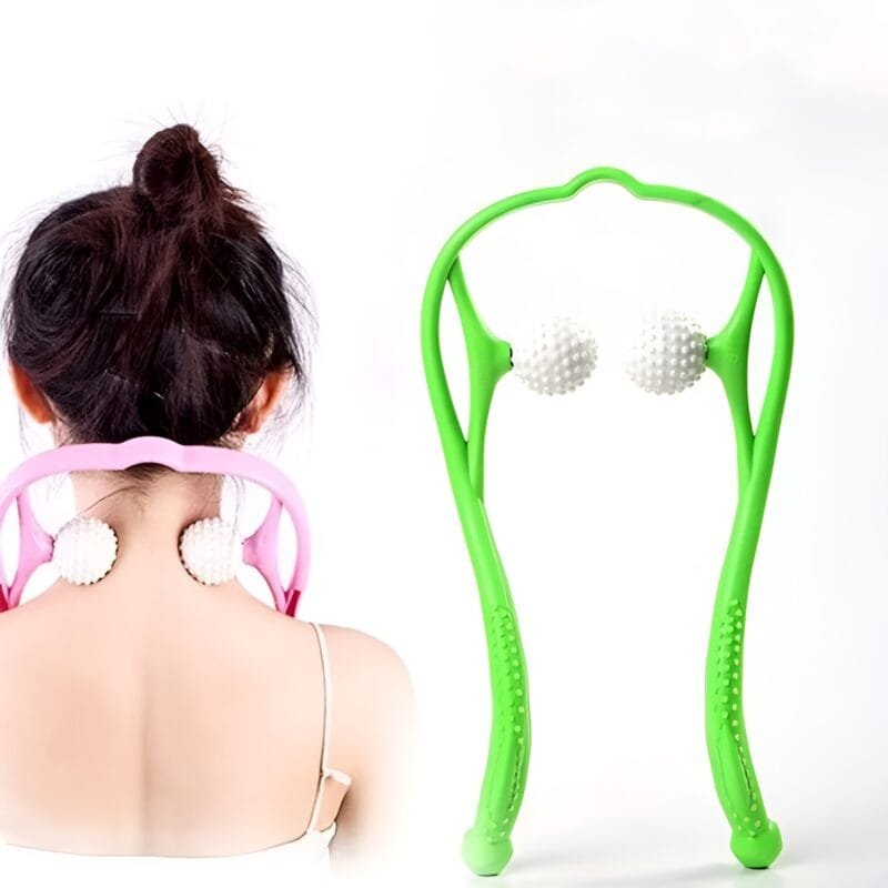 Manual Neck Massager For Cervical pain, deep Tissue | Handheld Massager Tool for Legs Waist Neck and Shoulder (Random color) - Image 9