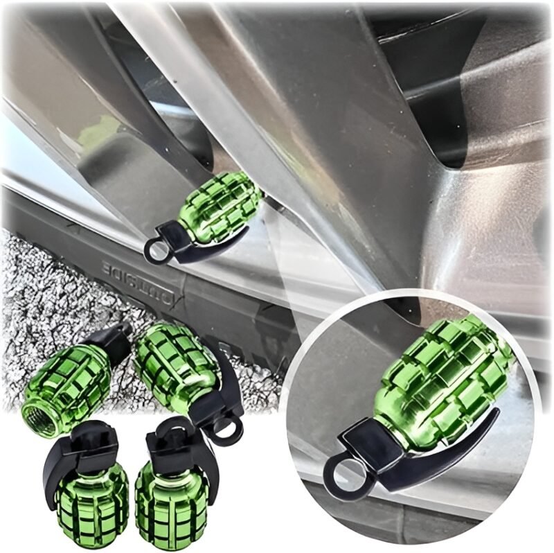 Pack of 2 - Grenade Tyre Air Valve Nozzle Caps for Car and Bikes (Golden) - Image 12