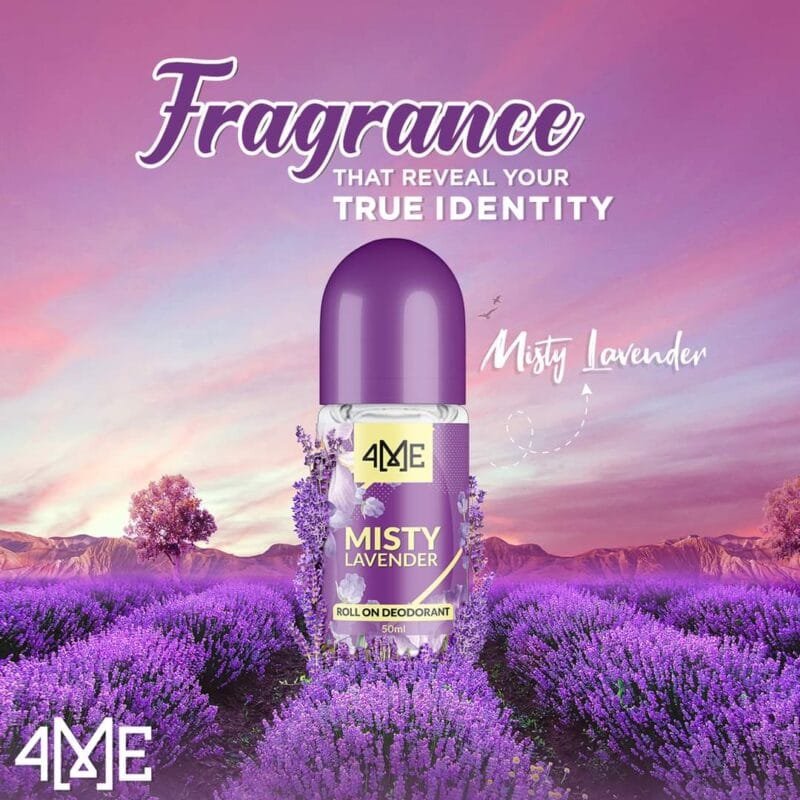 4ME Misty Lavender Roll On Deodorant For Women 50ML - Image 2