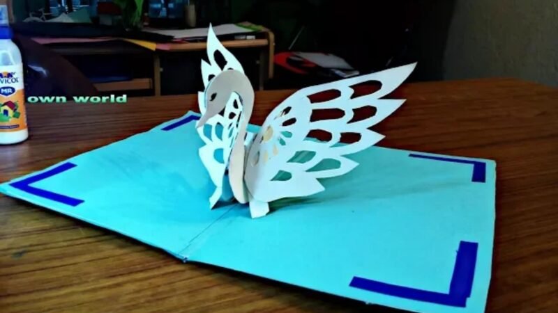 DIY swan Pop up Card-Paper Crafts-Handmade Craft