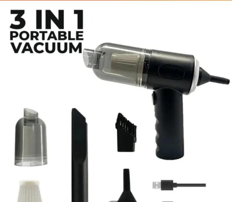 3 In 1 Portable Vacuum Cleaner Duster Blower Air Pump Wireless Hand-held Cleaning For Car Home (AS-228)