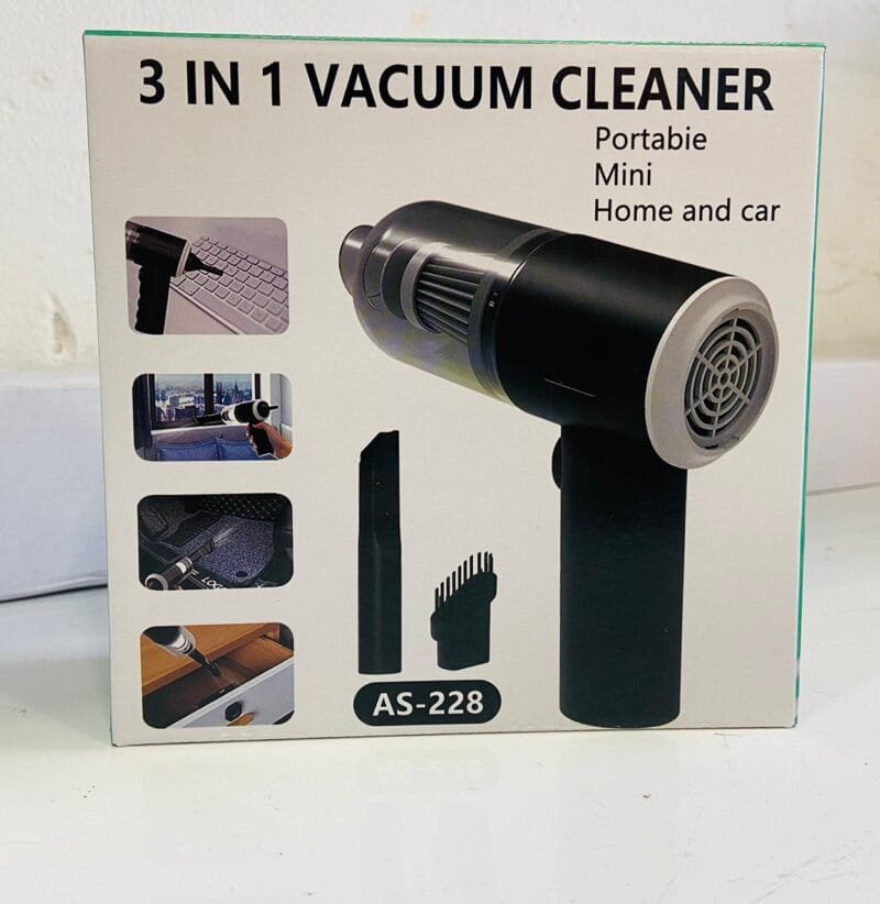 3 In 1 Portable Vacuum Cleaner Duster Blower Air Pump Wireless Hand-held Cleaning For Car Home (AS-228) - Image 2