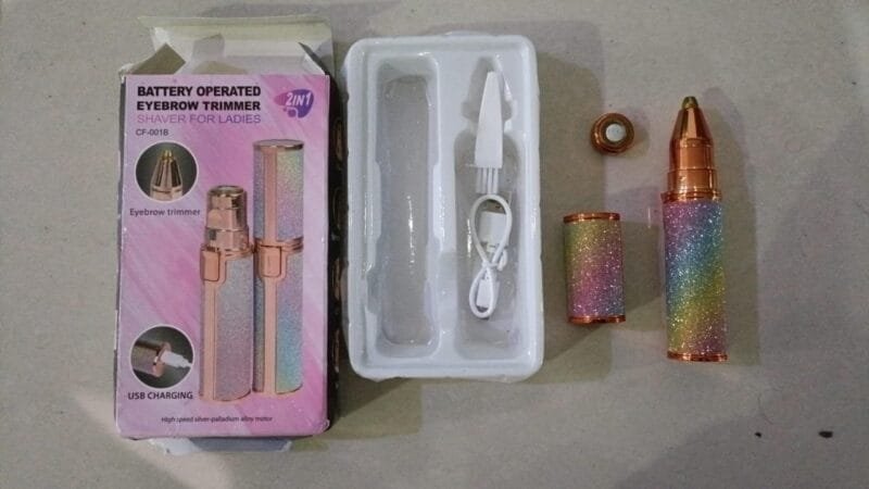 2 In 1 Hair Remover Chargeable , Multi Attractive Color With USB Charging Cable And Cleaning Brush - Image 6