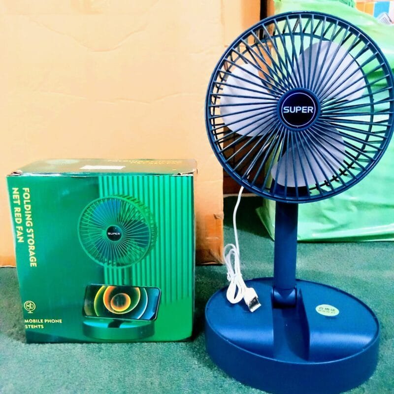 Telescopic Folding  Floor Fan Summer Silent Desktop Retractable Fan for Office Bedroom School USB Ventilator (random color ) - Image 2