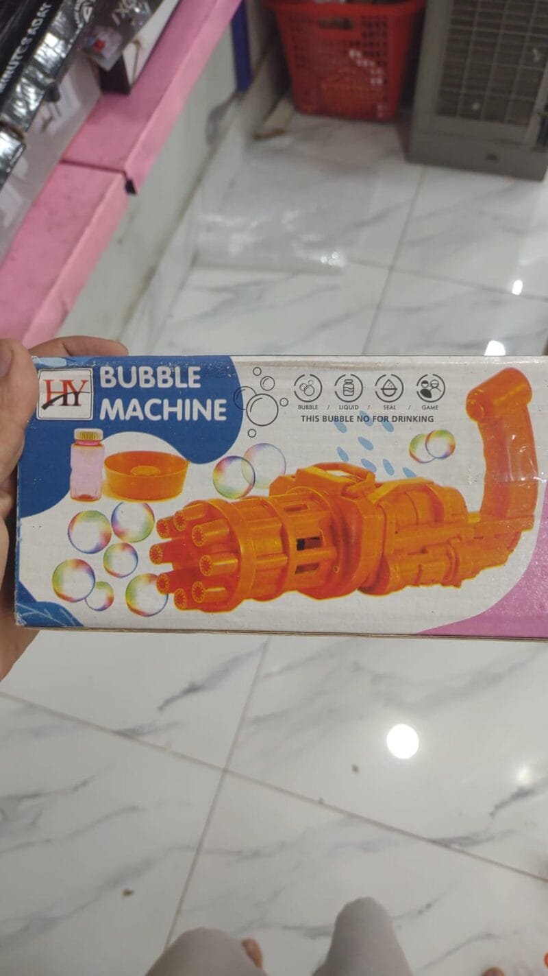 (NW00062)Bubble Gun Kids Gatling Toys Summer Automatic Soap Water Gatling Bubble Machine Children Indoor Outdoor Toy Blower Bubbles (Random Color) - Image 2