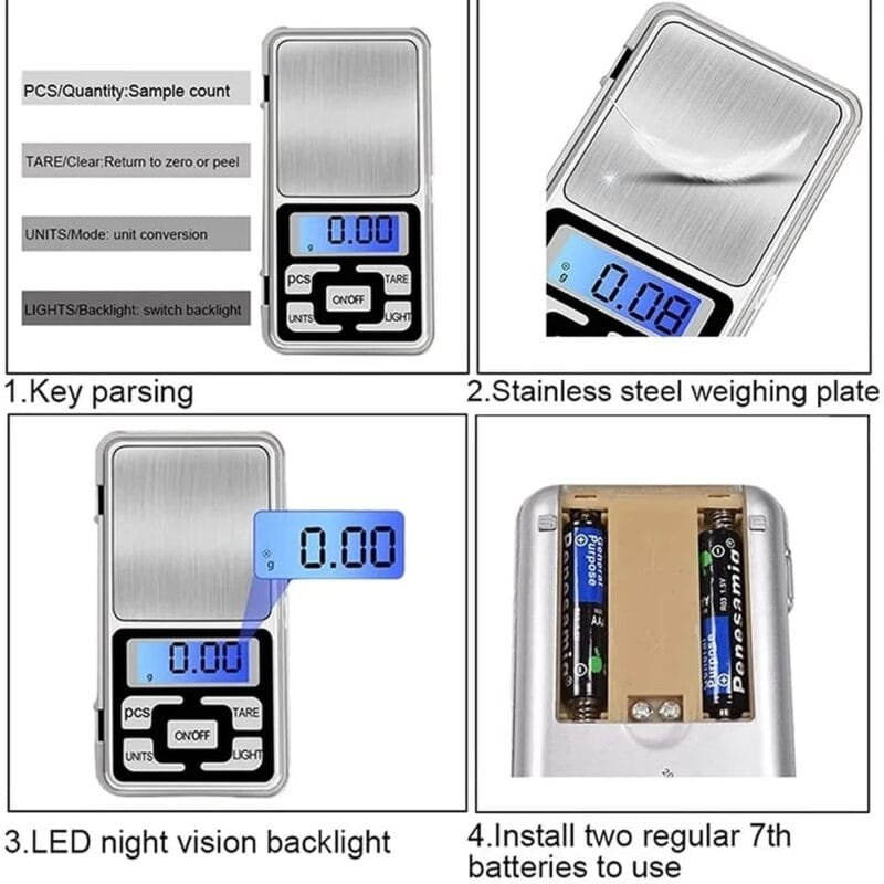 Mini Electronic Scales High Precision Pocket Digital Scale for Gold Sterling Jewelry Balance Gram For Kitchen Scale 500gx0.1g - Image 10