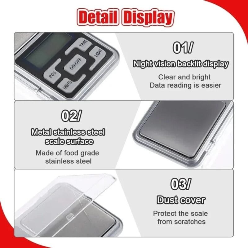 Mini Electronic Scales High Precision Pocket Digital Scale for Gold Sterling Jewelry Balance Gram For Kitchen Scale 500gx0.1g - Image 15