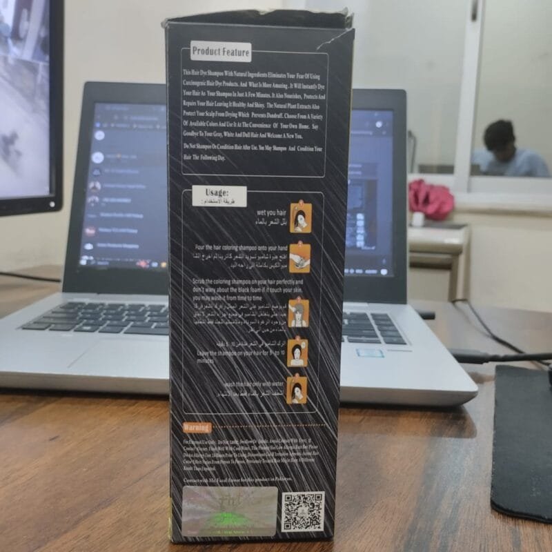 Black Hair Color Dye Shampoo - 200ml - Image 4