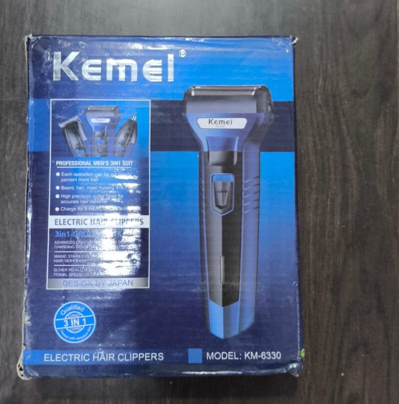 Kemei KM-6330 - 3 In 1 Professional Hair Trimmer Nose Beard Trimmer Safe | Rechargable Hair Remover‏ - Image 4