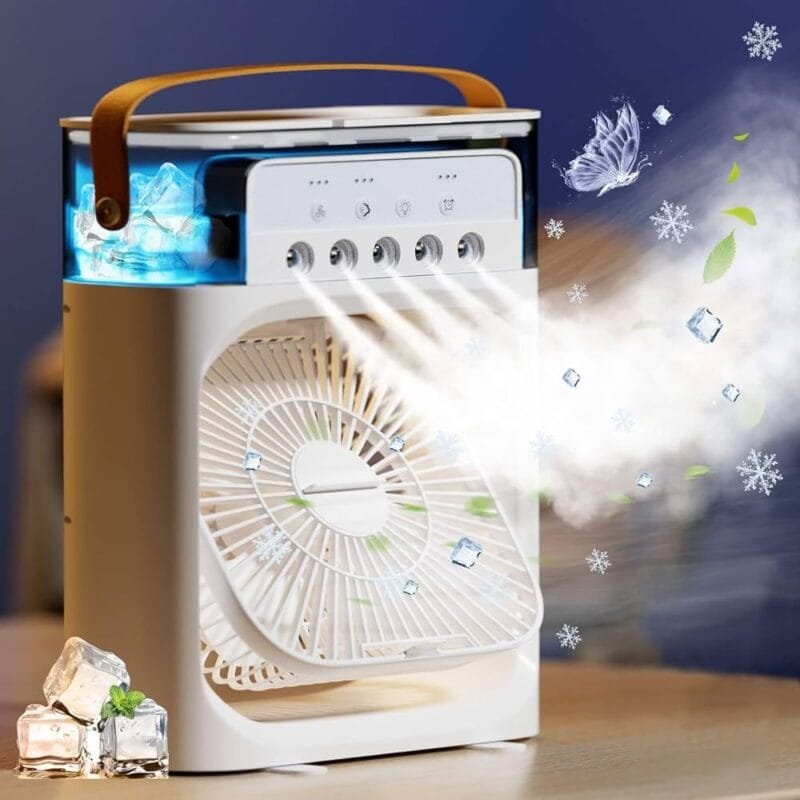 (10 inch big size ) 3 In 1 Air Humidifier Cooling Usb Fan Led Night Light Water Mist Fun Humidification Fan Spray Electric Fan ( random color) - Image 2