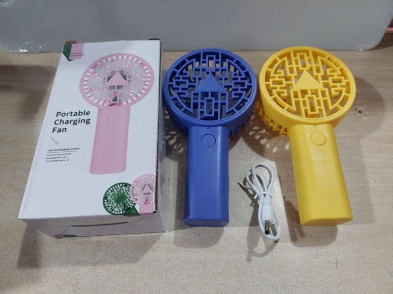 Mini Handheld Fan Table Desk high Speed Air Cooler Fan | USB Rechargeable (Random color) - Image 7
