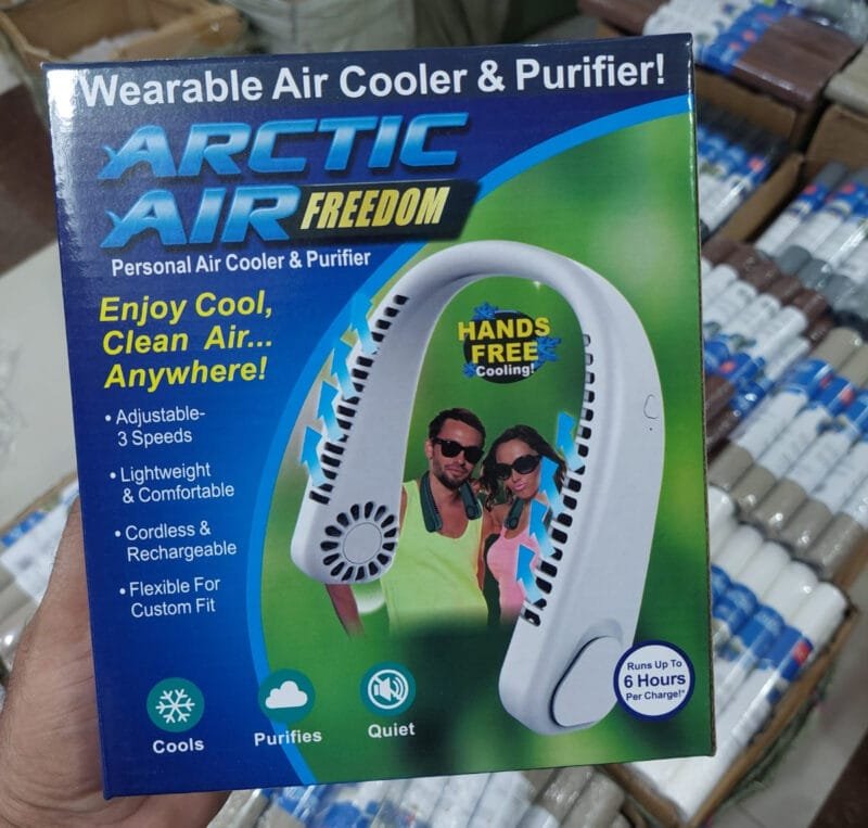 Arctic Air Hanging Neck Fan High Wind 3 Speed Adjustable USB Charging Portable Quiet Super Long Life Outdoor Sports Office Camping (Random Color) - Image 2
