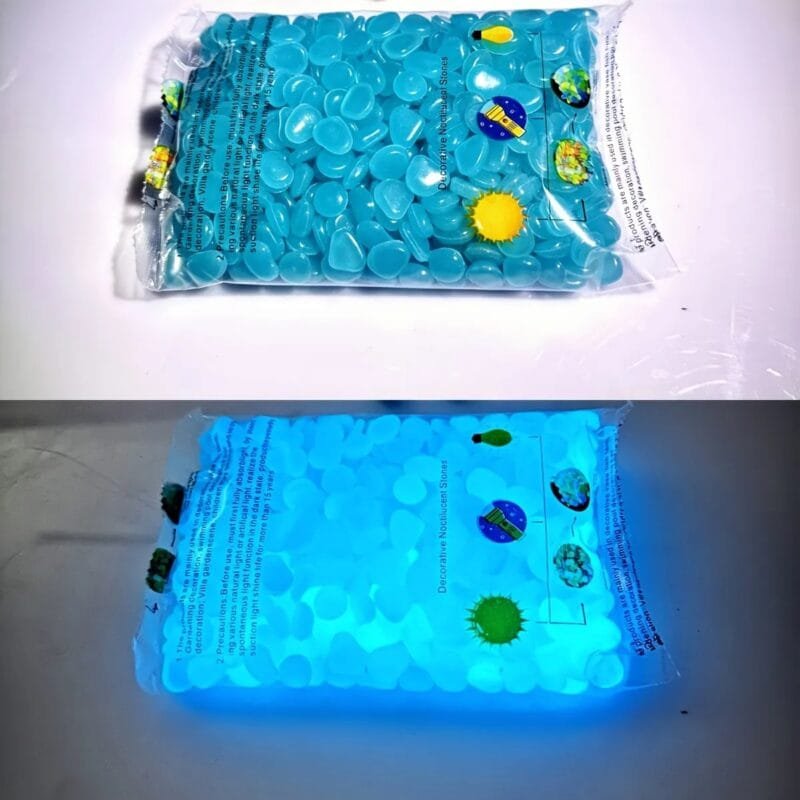 100 Pieces Glow In The Dark Pebbles, Resin Luminous Stones For Landscape, Garden Paths, Potted Plants, Parks, Aquarium Decor (Random color) - Image 4