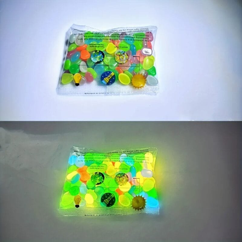 100 Pieces Glow In The Dark Pebbles, Resin Luminous Stones For Landscape, Garden Paths, Potted Plants, Parks, Aquarium Decor (Random color) - Image 6