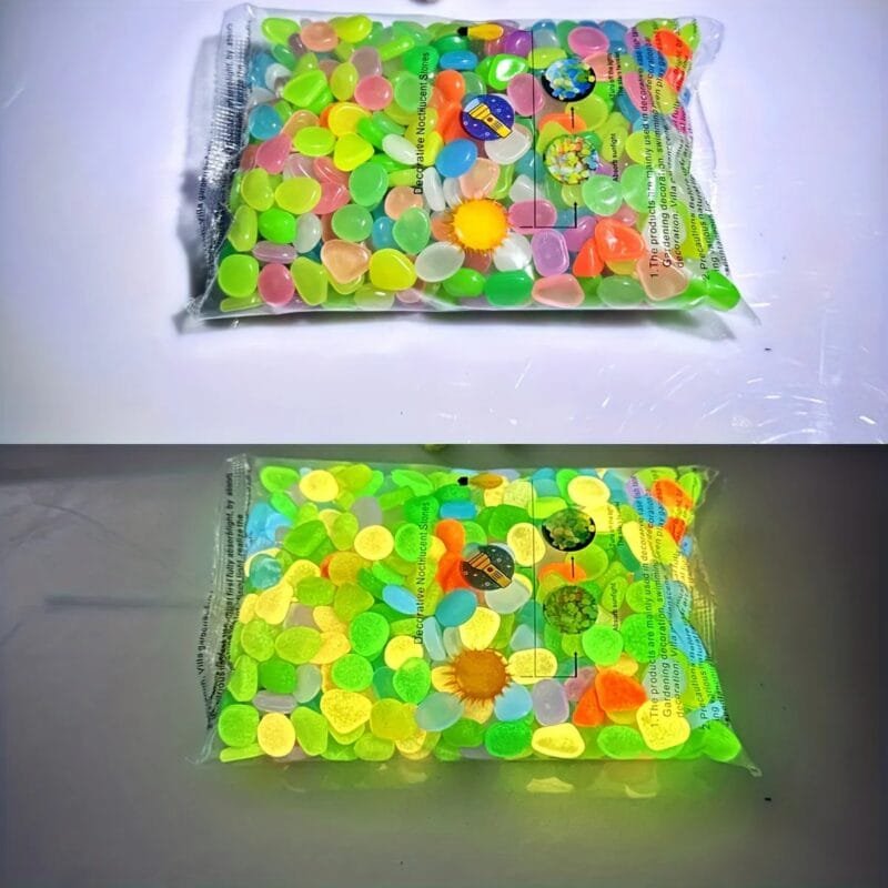 100 Pieces Glow In The Dark Pebbles, Resin Luminous Stones For Landscape, Garden Paths, Potted Plants, Parks, Aquarium Decor (Random color) - Image 5