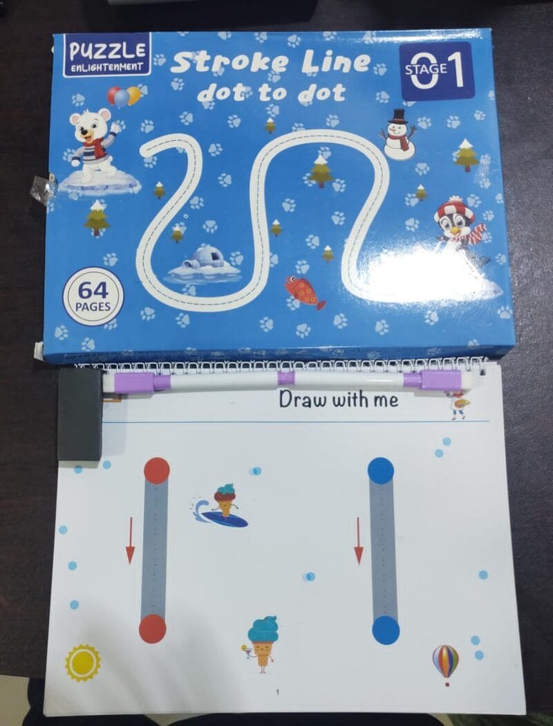Kids Educational Learning Tracing Book Stroke Line Dot To Dot Magical  (64 pages Big Size) - Image 2
