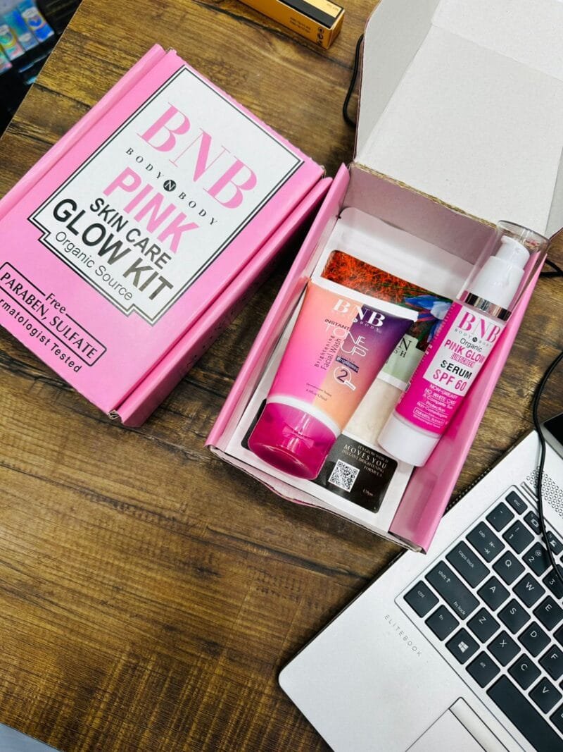 BNB Pink Glow Kit ( Toneup Facewash + Saffron Mask + Pink Glow Sunscreen) - Image 3