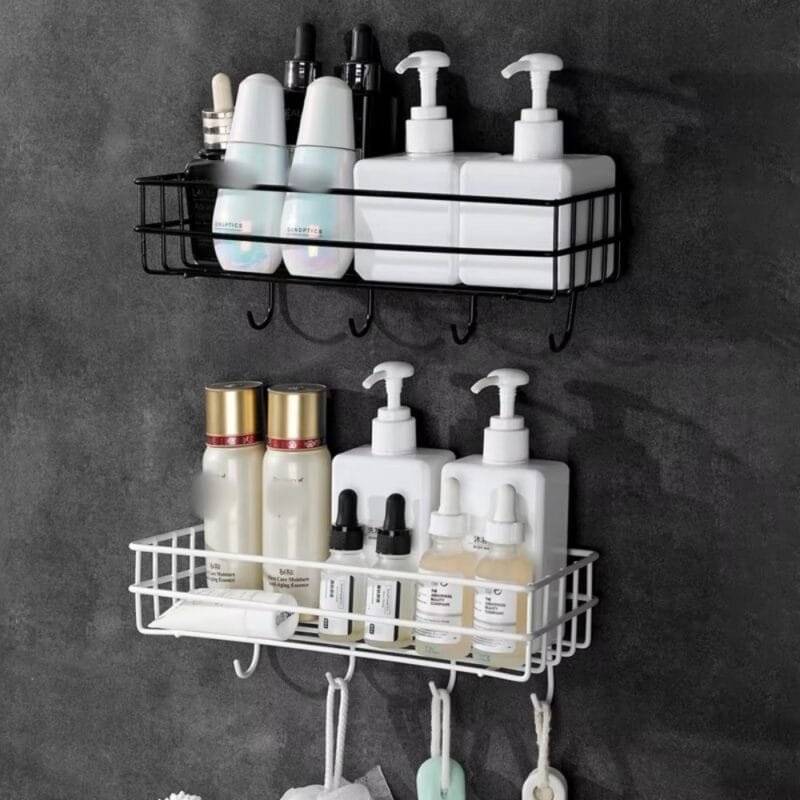 2 IN 1 WALL MOUNTED BATHROOM RACK (random color) - Image 2