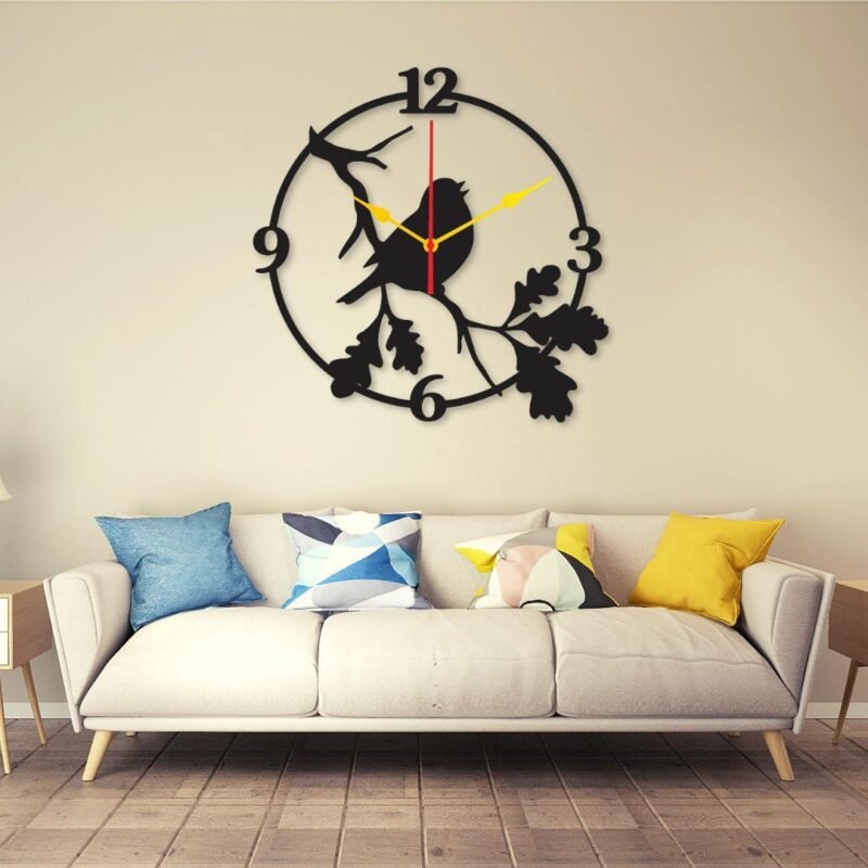 spparow dial 12x12   Wall Clock I Wall clocks for bedroom I Quartz Watch DIY Design  black color