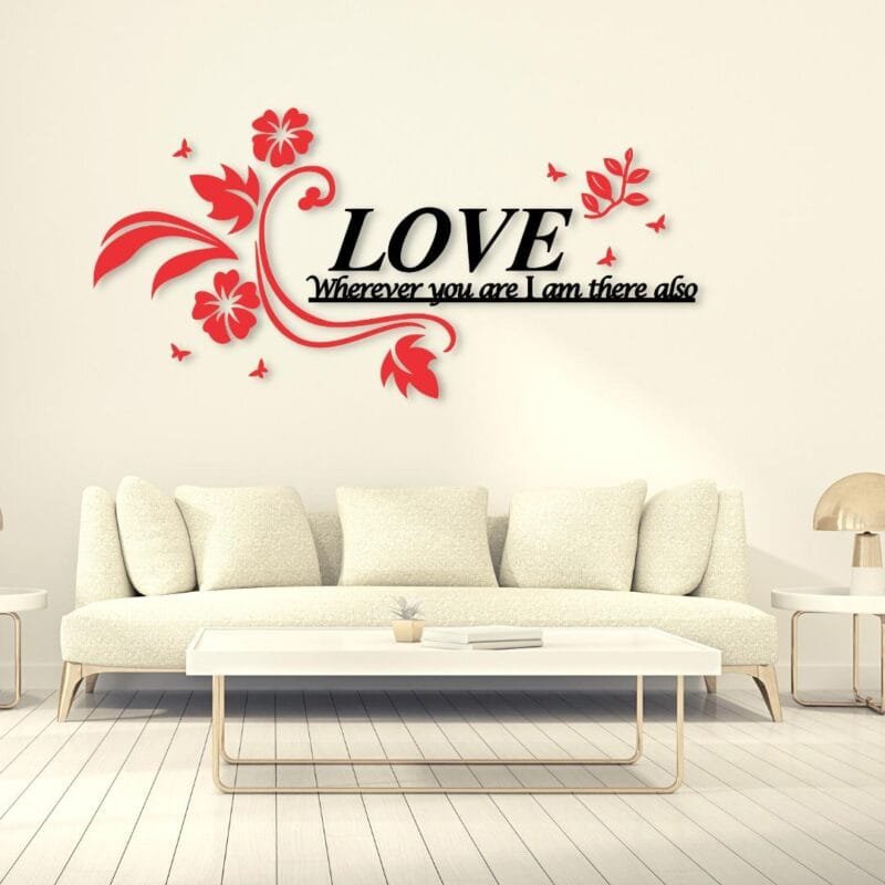 Red Black Love quote Wall Decor  Wall frame I Wall frame for bedroom
