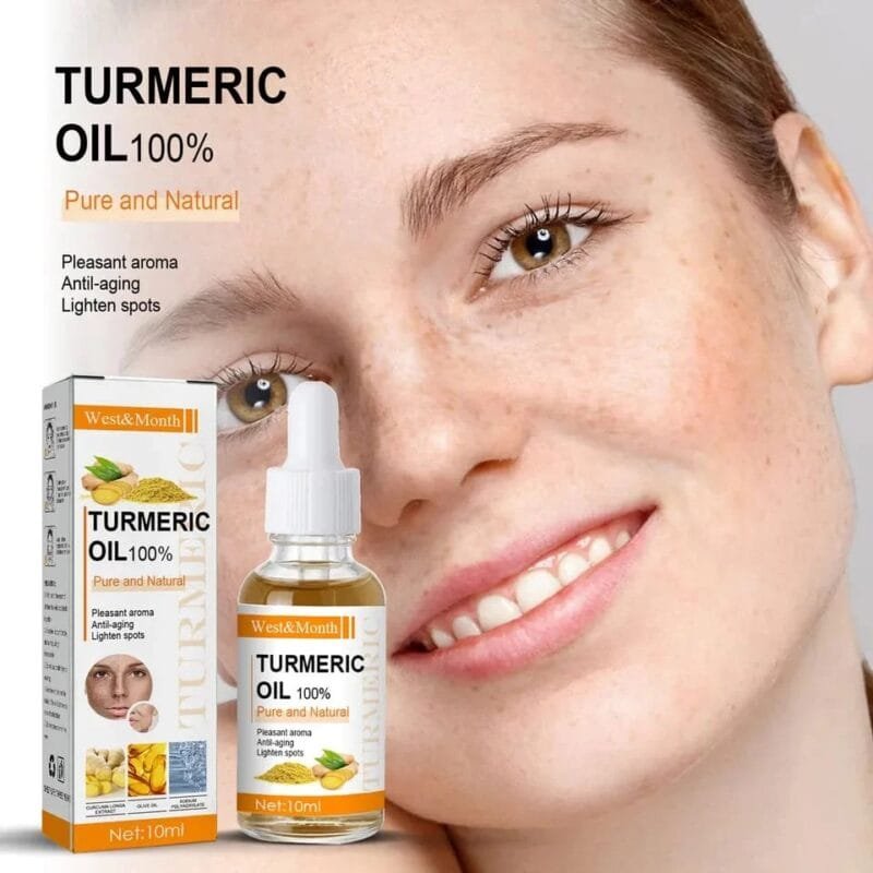 Turmeric Freckle Serum Whitening Dark Spots Organic Turmeric Oils Brighten Dark Skin Pigment Anti Aging Wrinkle Moisturizer (10ml ) - Image 2
